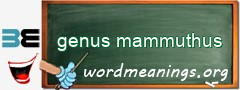 WordMeaning blackboard for genus mammuthus